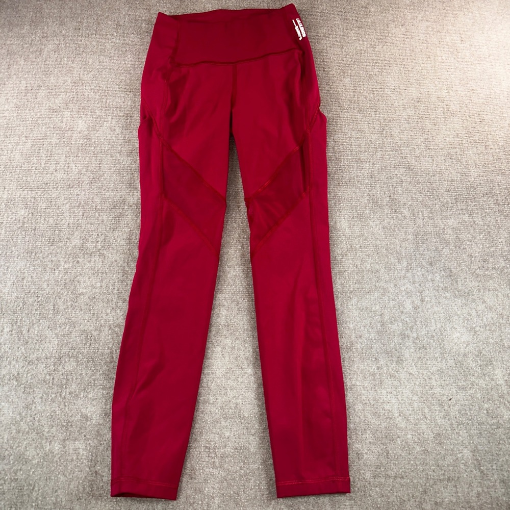 Lululemon X Barrys Bootcamp High Rise Mesh Panel Leggings Red Size 2 W5CEMS